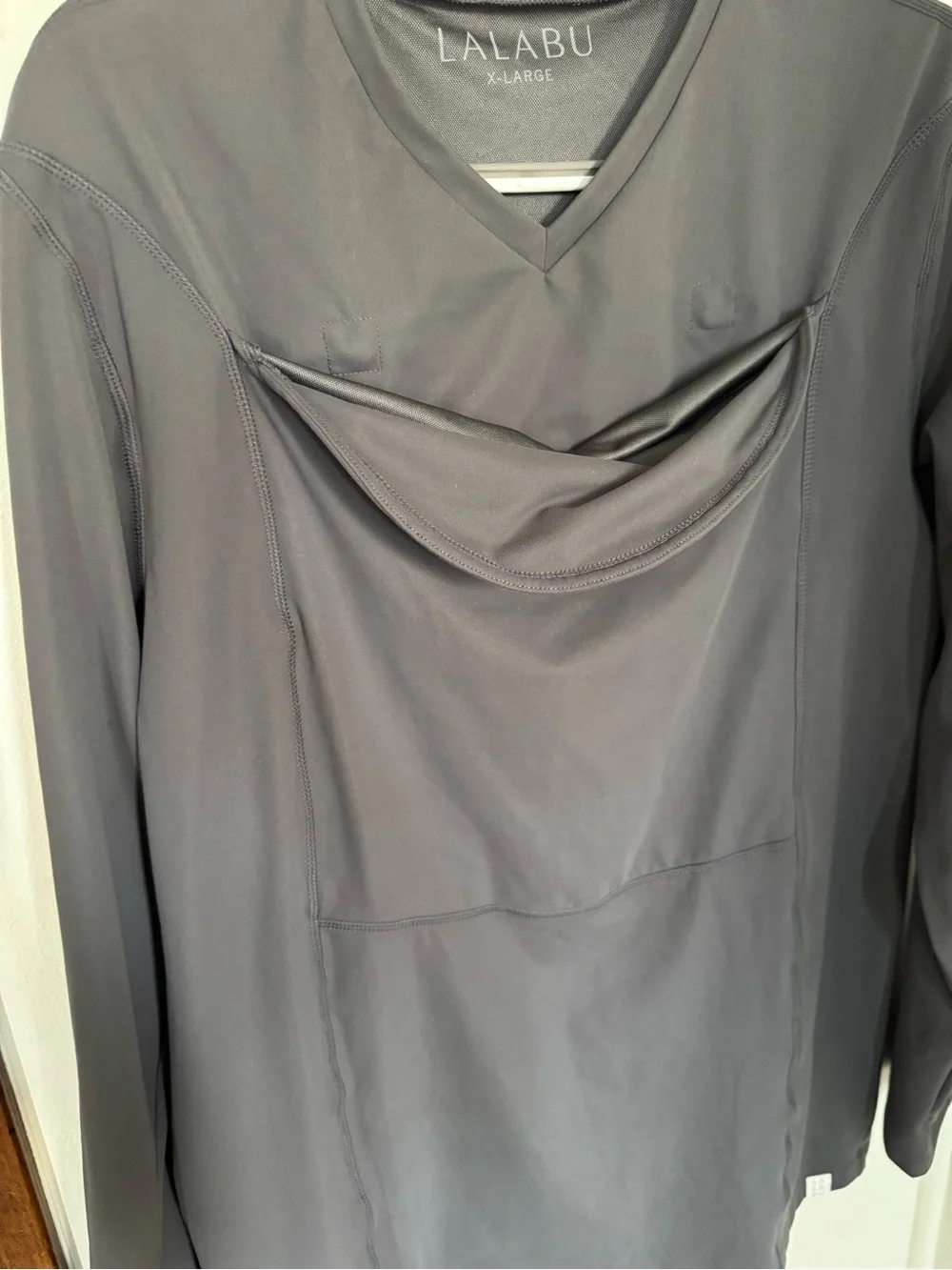 NWOT Lalabu Dad Baby Wearing LS Shirt for Hands Free Bonding Dark Gray Size XL